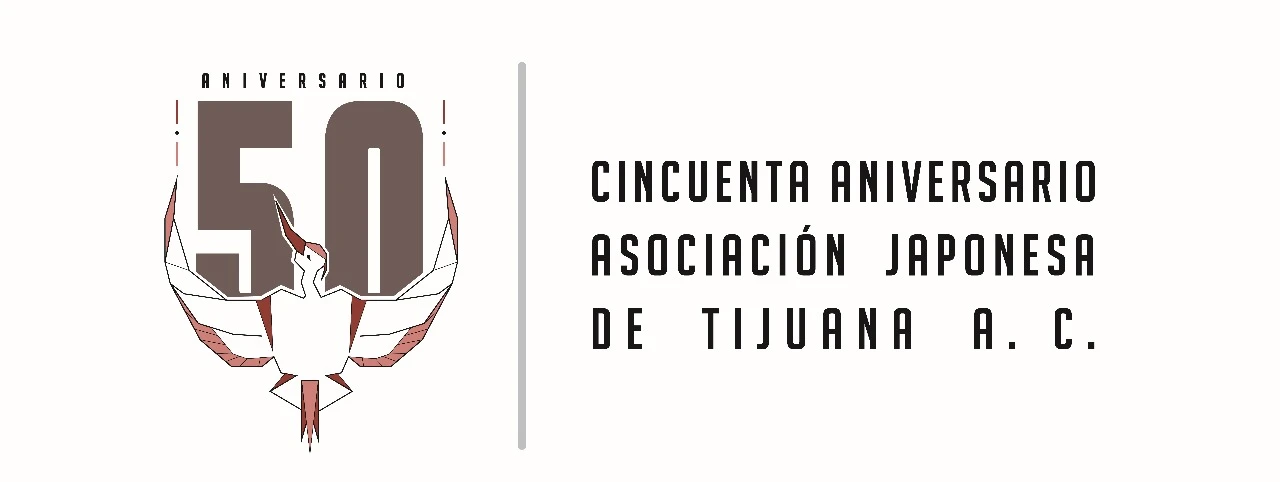 Logotipo del cincuenta aniversario de la Asociación Japonesa de Tijuana, A.C.